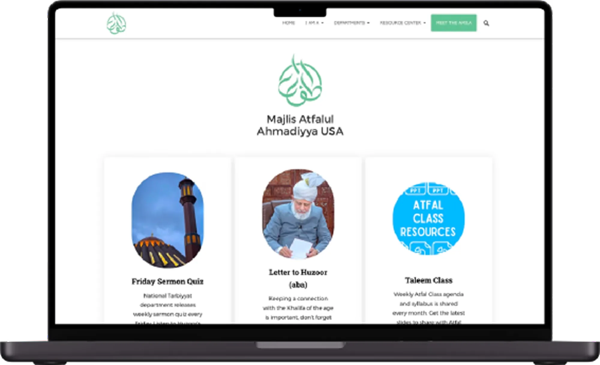 Old National Muslim Youth Website UI